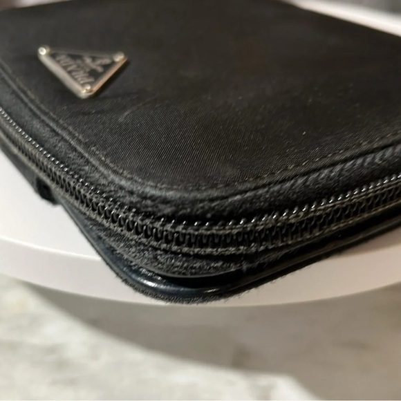Prada Tessuto Nylon Compact Zip Around Wallet Black - Picture 9 of 14